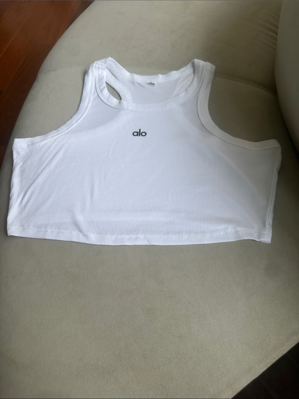 Yoga White Cropped Racerback Tank